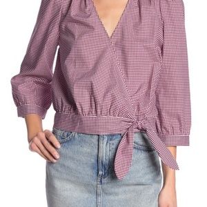 NEW Madewell Gingham | wrap shirt XS